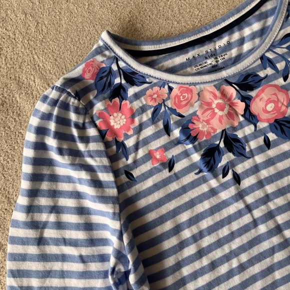 Max Studio Kids Striped Long Sleeve Top Girl’s 7/8 - Picture 5 of 7